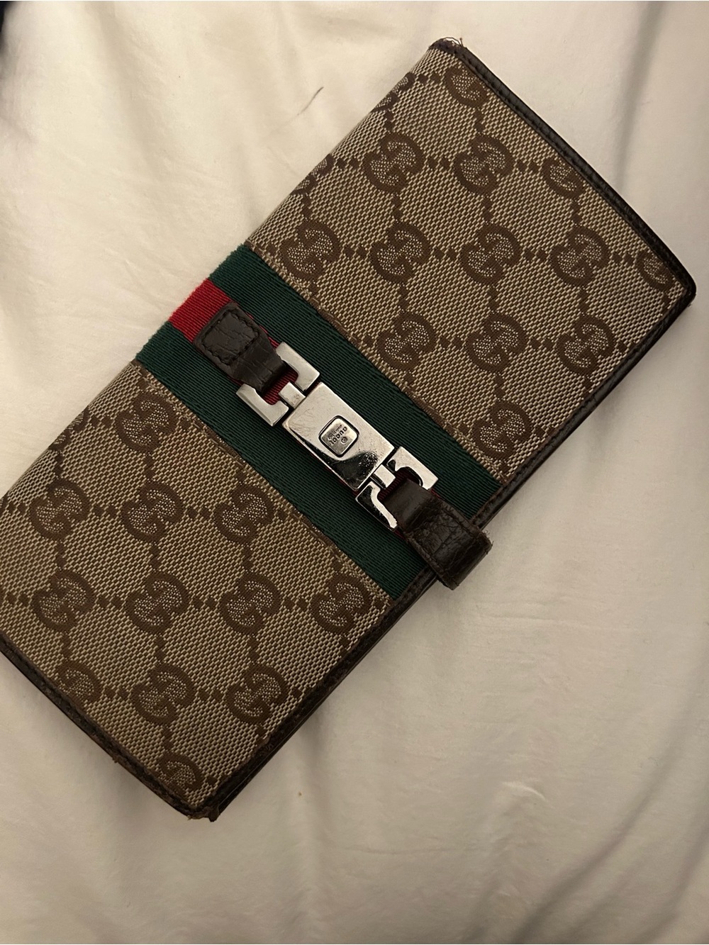 Gucci Brown GG Canvas Wallet with Green and Red Web Stripe - Picture 2 of 10